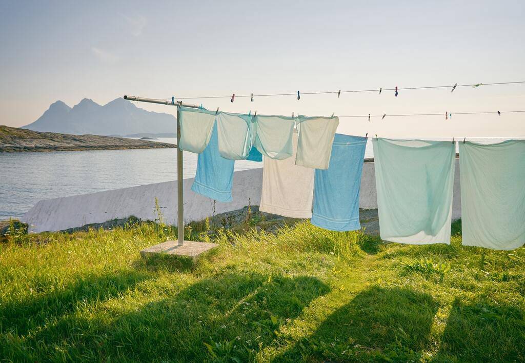 Line dry a load of laundry